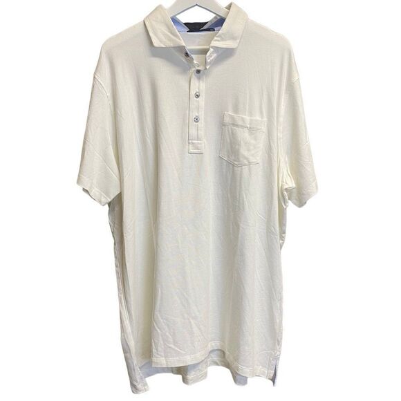 NEW Greyson Polo shirt mens size XXL solid white golf athletic pima cotton - Picture 2 of 11